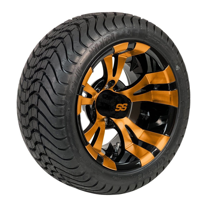 GCS™ 12" Vampire Golf Cart Wheels Colorway and 215/35-12 Low-Profile DOT Street & Turf Tires Combo - Set of 4 (Choose your tire!) - GOLFCARTSTUFF.COM™