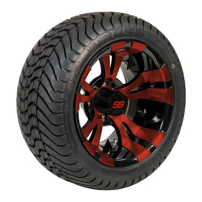 GCS™ 12" Vampire Golf Cart Wheels Colorway and 215/35-12 Low-Profile DOT Street & Turf Tires Combo - Set of 4 (Choose your tire!) - GOLFCARTSTUFF.COM™