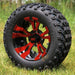 GCS™ Colorway 12" Vampire Golf Cart Wheels and 22" Golf Cart Tires Combo - Set of 4 (Choose your tire!) - GOLFCARTSTUFF.COM™