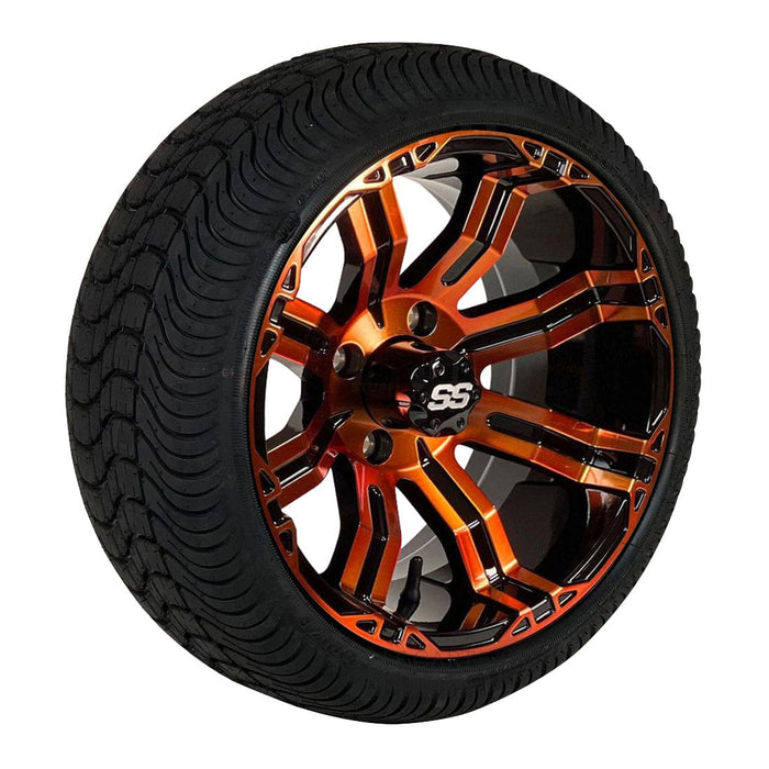 GCS™ Colorway 14" Caliber Golf Cart Wheels and 205/30-14 DOT Street/Turf Golf Cart Tires Combo - Set of 4 (Choose your tire!) - GOLFCARTSTUFF.COM™