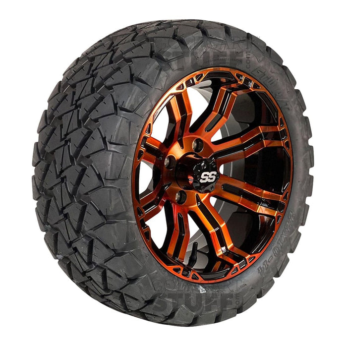 GCS™ Colorway 14" Caliber Golf Cart Wheels and 23" Tall Golf Cart Tires Combo - Set of 4 (Choose your tire!) - GOLFCARTSTUFF.COM™