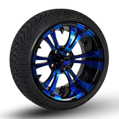 GCS™ Colorway 14" Vampire Golf Cart Wheels and 205/30-14 DOT Street/Turf Golf Cart Tires Combo - Set of 4 (Choose your tire!) - GOLFCARTSTUFF.COM™