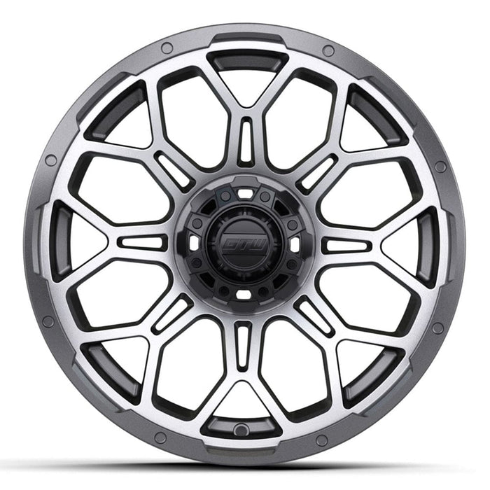 15" Bravo golf cart 19-302 matte gray aluminum wheel available individually or in a set of 4.