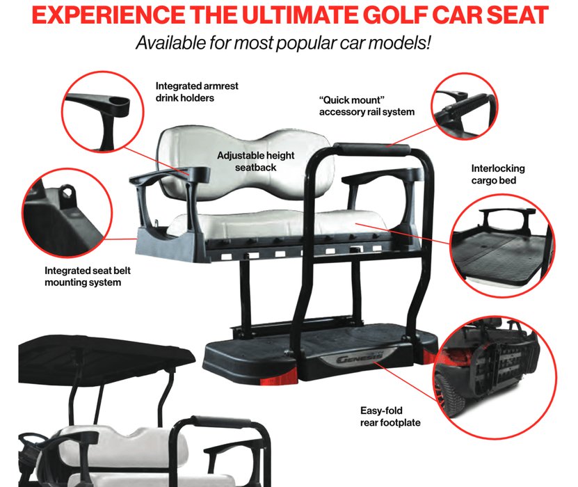MadJax® Genesis 250 Golf Cart Rear Flip Seat - GOLFCARTSTUFF.COM™