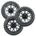 GTW Bravo new 15" golf cart wheel collection, available in matte black, matte gunmetal gray, and matte bronze finishes.