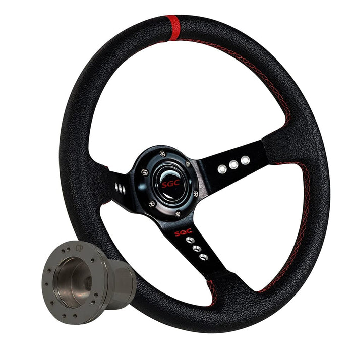 Offset 3Spoke Red Stripe Golf Cart Steering Wheel 13.5"⎮SGC