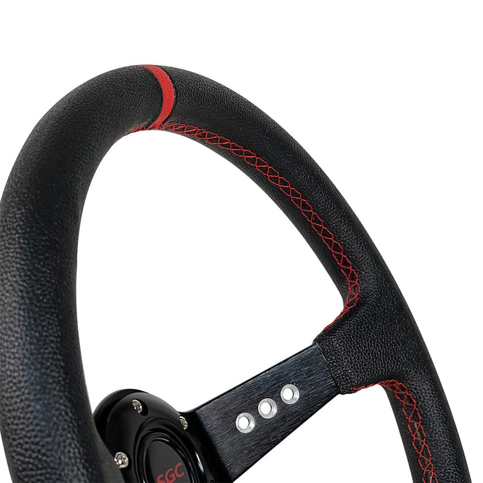 Offset 3-Spoke Red Stripe Golf Cart Steering Wheel - 13.5"⎮SGC® - GOLFCARTSTUFF.COM™