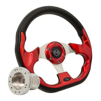 Red Club Sport Golf Cart Steering Wheel - 12.5" - GOLFCARTSTUFF.COM™