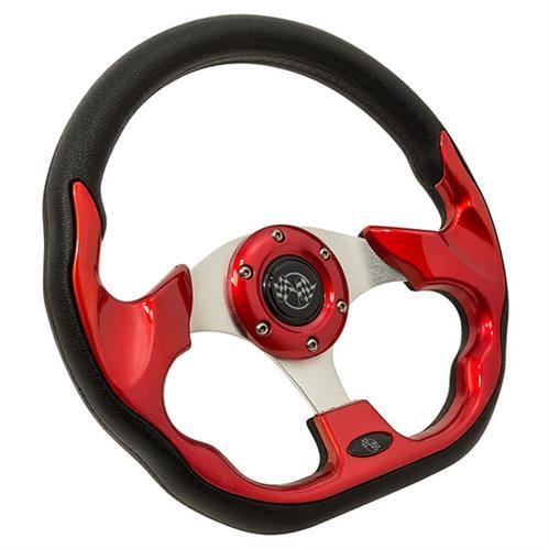 Red Club Sport Golf Cart Steering Wheel - 12.5" - GOLFCARTSTUFF.COM™