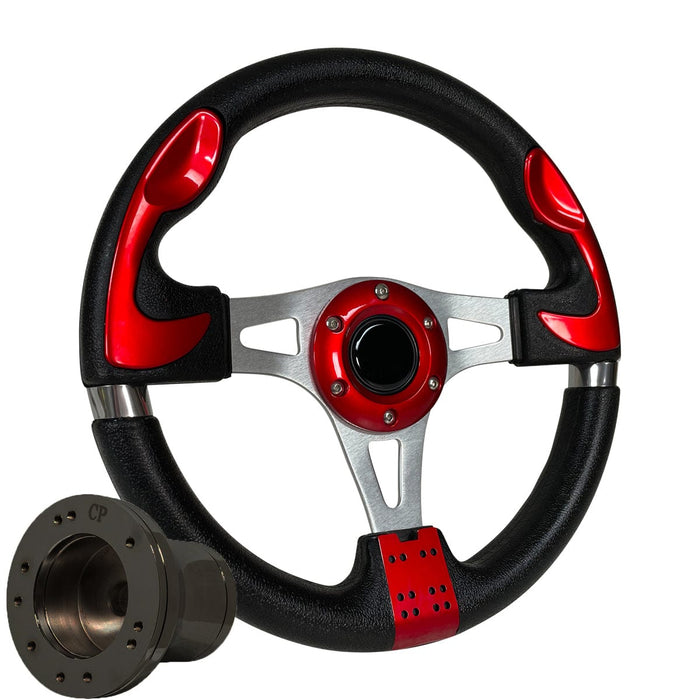 Red GTA1 Golf Cart Steering Wheel - GOLFCARTSTUFF.COM™