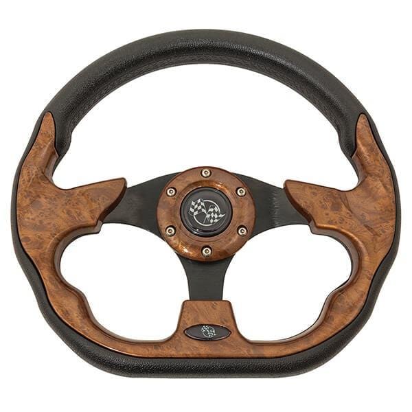 Wood Grain Club Sport Golf Cart Steering Wheel - 12.5" - GOLFCARTSTUFF.COM™