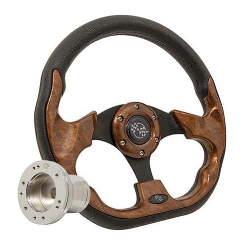 Wood Grain Club Sport Golf Cart Steering Wheel - 12.5" - GOLFCARTSTUFF.COM™