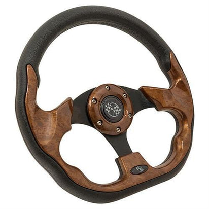 Wood Grain Club Sport Golf Cart Steering Wheel - 12.5" - GOLFCARTSTUFF.COM™