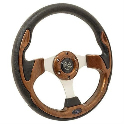 Wood Grain Rally Golf Cart Steering Wheel - 12.5" - GOLFCARTSTUFF.COM™