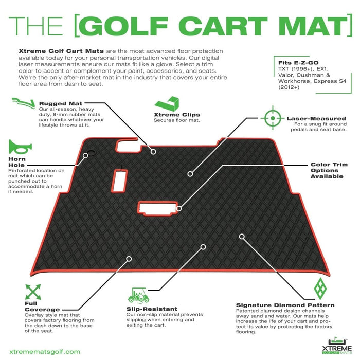 Xtreme® Mats Golf Cart Floor Mat - EZGO TXT (1996+), S4 - GOLFCARTSTUFF.COM™