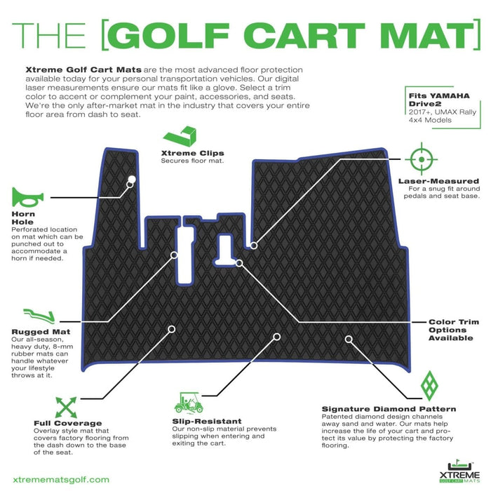 Xtreme® Mats Golf Cart Floor Mat - Yamaha Drive2 (2017+) / UMAX Rally - GOLFCARTSTUFF.COM™