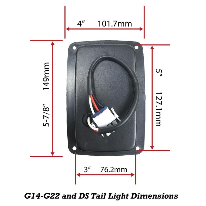 Yamaha G14-G22 and Club Car DS Tail Light Replacement Assemblies LED - GOLFCARTSTUFF.COM™