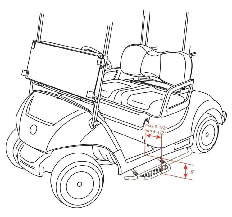 Yamaha G29 (Drive) Golf Cart Nerf Bars / Running Boards (set of 2) - GOLFCARTSTUFF.COM™