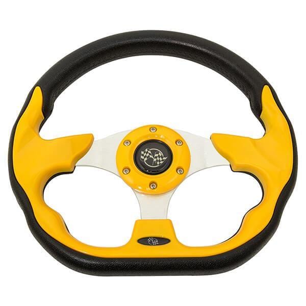 Yellow Club Sport Golf Cart Steering Wheel - 12.5" - GOLFCARTSTUFF.COM™